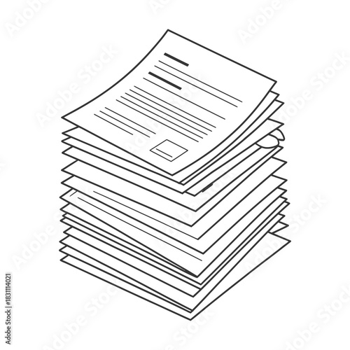A stack of papers represents the vastness of administrative tasks.