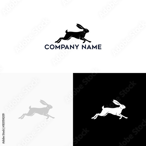 Dynamic illustration of a leaping hare or rabbit, showcasing swiftness and agility, ideal for branding and logo design that requires a symbol of speed and natural energy