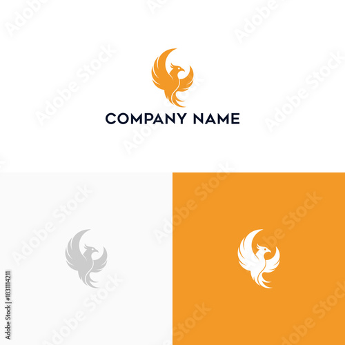 Elegant phoenix bird logo design with a rising mythical firebird symbol for a modern corporate brand identity