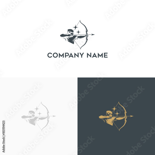 Striking graphic logo of an archer aiming a star-tipped arrow, representing precision, ambition, and the pursuit of lofty goals and achievements with determination