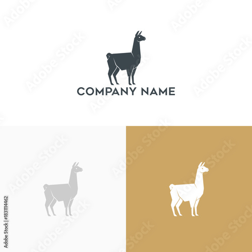 Modern Llama Silhouette Logo Design Concept for Branding and Business Identity. Versatile Animal Symbol for various industries, available in multiple color variations