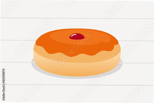A donut with red topping