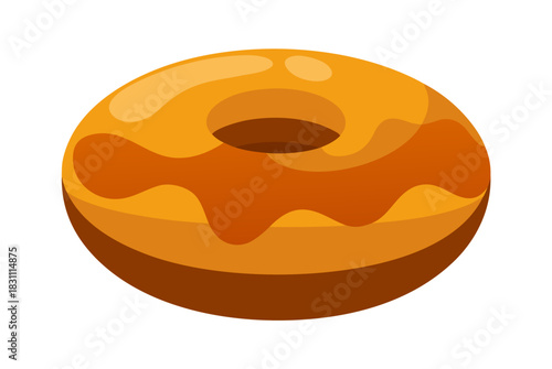 A donut with caramel top