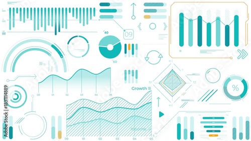Pack of animated infographic elements and charts
