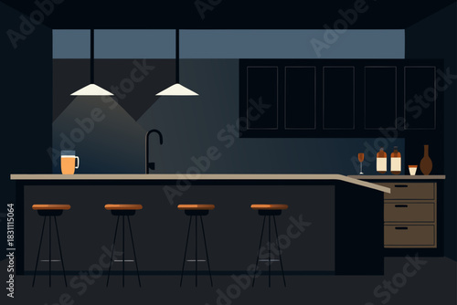 Interior bar illustration