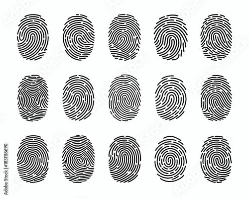 Fingerprint security icon illustrating digital signature authentication and password encryption, designed for data protection concepts, cybersecurity visuals, secure access systems, privacy interfaces