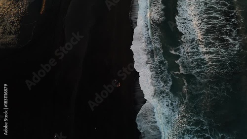 Black sand beach and cliffs Iceland