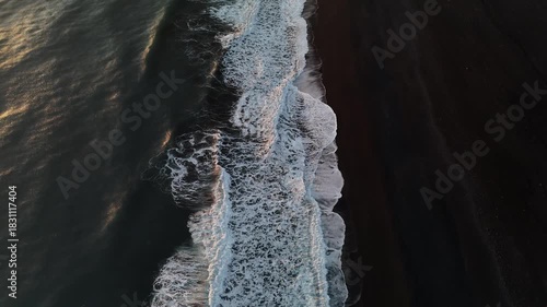 Black sand beach and cliffs Iceland