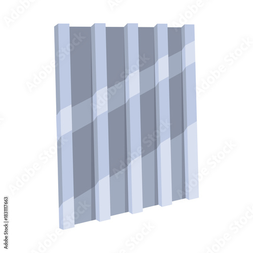 Building material. Metal profile sheet. Cartoon supplies for buildings works. Construction concept. Illustration can be used for construction sites or illustrate renovation works
