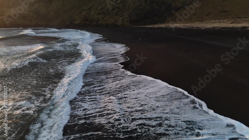 Black sand beach and cliffs Iceland