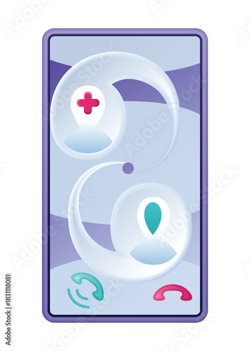 Online medical services mobile app, consultation and prescription medicine, diagnostics, professional doctor connecting and giving consultation for patient, telemedicine metaphor, health care program