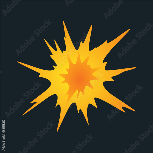 Explosion animation. Animation for game of the explosion effect. Cartoon animation for game. Exploding effect. Hand drawn vector illustration