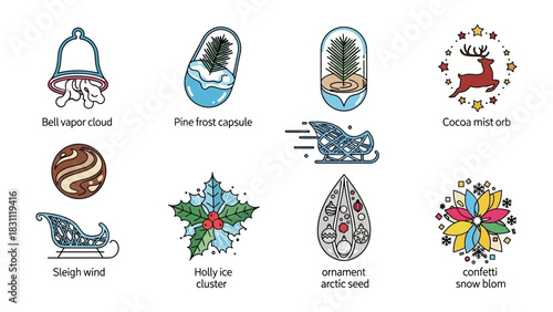 Holiday Embellishments:  A collection of artistic festive embellishments to enhance your projects, filled with creativity, and charm to infuse the holiday spirit. 