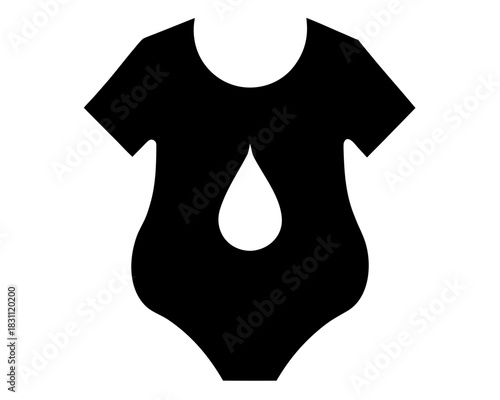 baby onesie bodysuit black silhouette vector