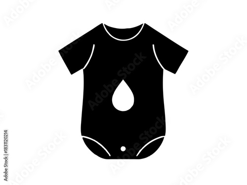 baby onesie bodysuit black silhouette vector