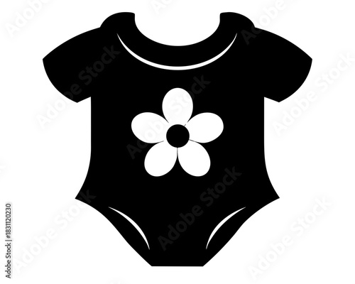 baby onesie bodysuit black silhouette vector