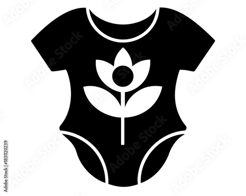 baby onesie bodysuit black silhouette vector