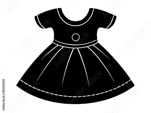 baby dress  simple silhouette vector,baby dress   icon