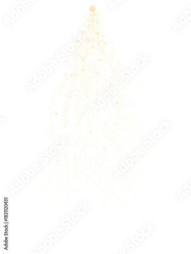 Golden dust particles gracefully cascade downwards on a stark black background.