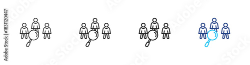 Candidates icon set outline multistyle vector illustration concept