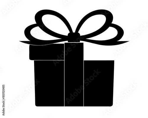 gift box with bow silhouette vector,gift box  icon