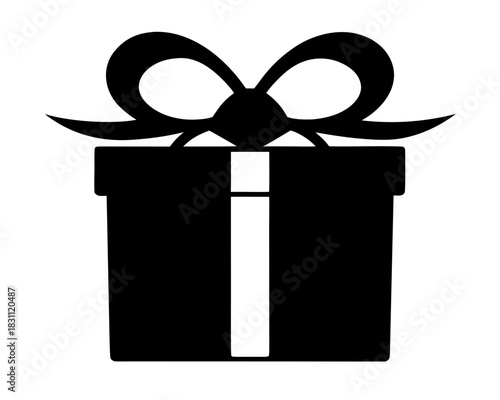 gift box with bow silhouette vector,gift box  icon