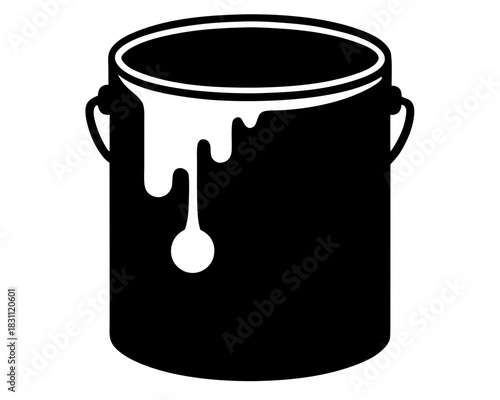 paint bucket  simple black silhouette vector 