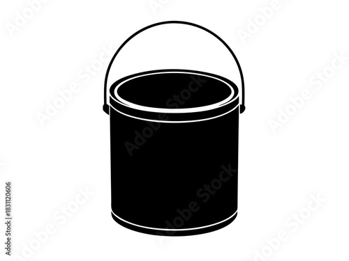 paint bucket  simple black silhouette vector 