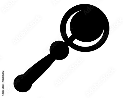 baby rattle icon,rattle simple black silhouette vector 