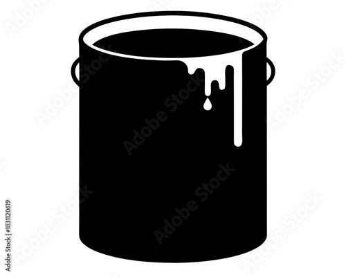 paint bucket  simple black silhouette vector 
