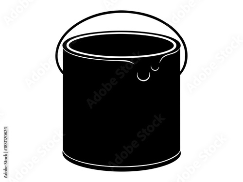 paint bucket  simple black silhouette vector 