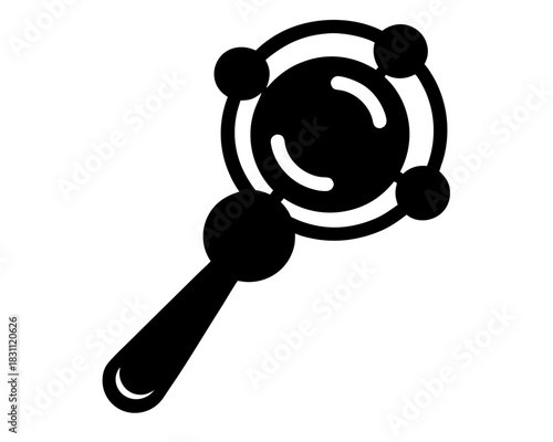 baby rattle icon,rattle simple black silhouette vector 