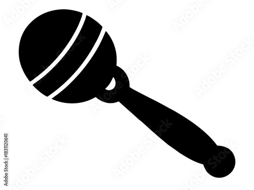 baby rattle icon,rattle simple black silhouette vector 