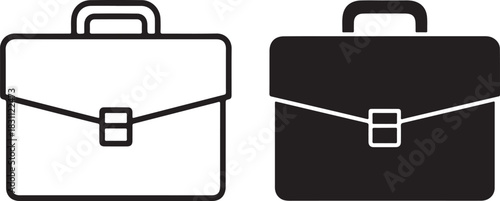 Two Business Briefcases in Black and White Representing Different Perspectives and Choices