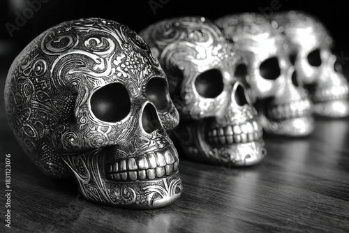 Several Ornate Skull Decorations