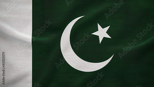 Modern Pakistan Flag Illustration Featuring Vibrant Crescent and Star Symbolism, National Identity Representation, and Clean Minimal Vector Design for Digital and Creative Use