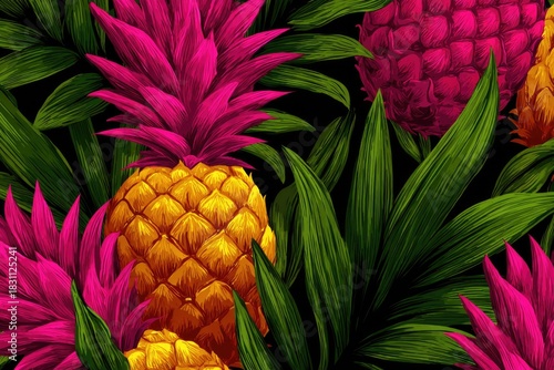 Pineapple Pattern Background