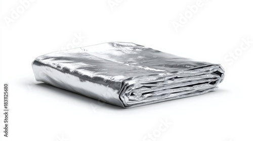 Wallpaper Mural Emergency Blanket for survival: A compact, folded emergency blanket. the silver surface reflects heat, making it a critical tool for survival situations. and it is ready to keep safe. Torontodigital.ca