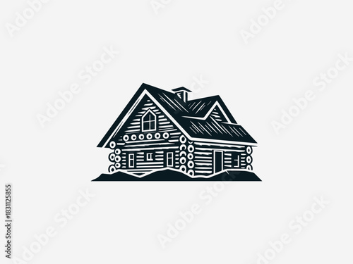 House Roof Wrapping black vector logo illustration