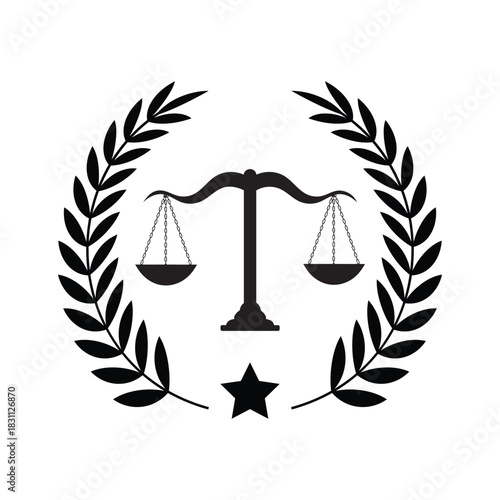 Vector of Law firm  logo set. Law office logotypes with a pillars and scale of justice. 