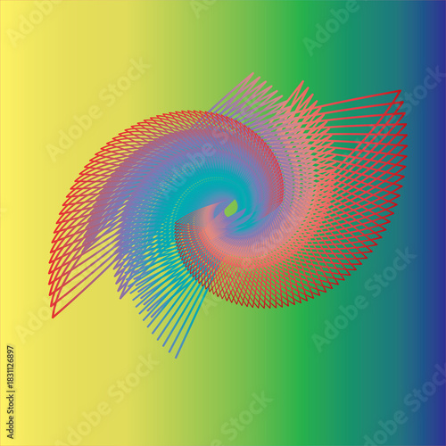 Abstract Swirling Geometric Pattern with Gradient Background spiral