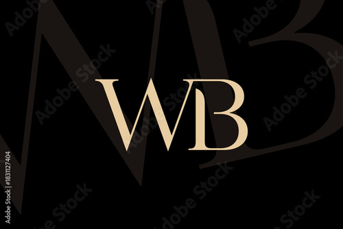 WB or BW letter logo icon design. Classic style luxury initials monogram.
