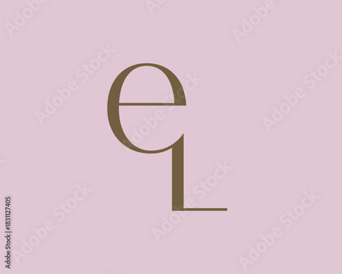 EL letter logo icon design. Classic style luxury initials monogram.