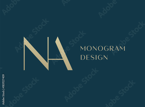 NA letter logo icon design. Classic style luxury initials monogram.