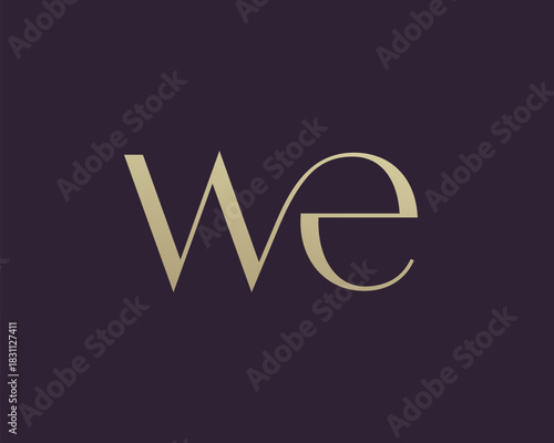 WE letter logo icon design. Classic style luxury initials monogram.