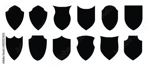 Set of Shield icon and Security shields