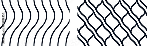 Elegant wave pattern with black lines for design and backgrounds