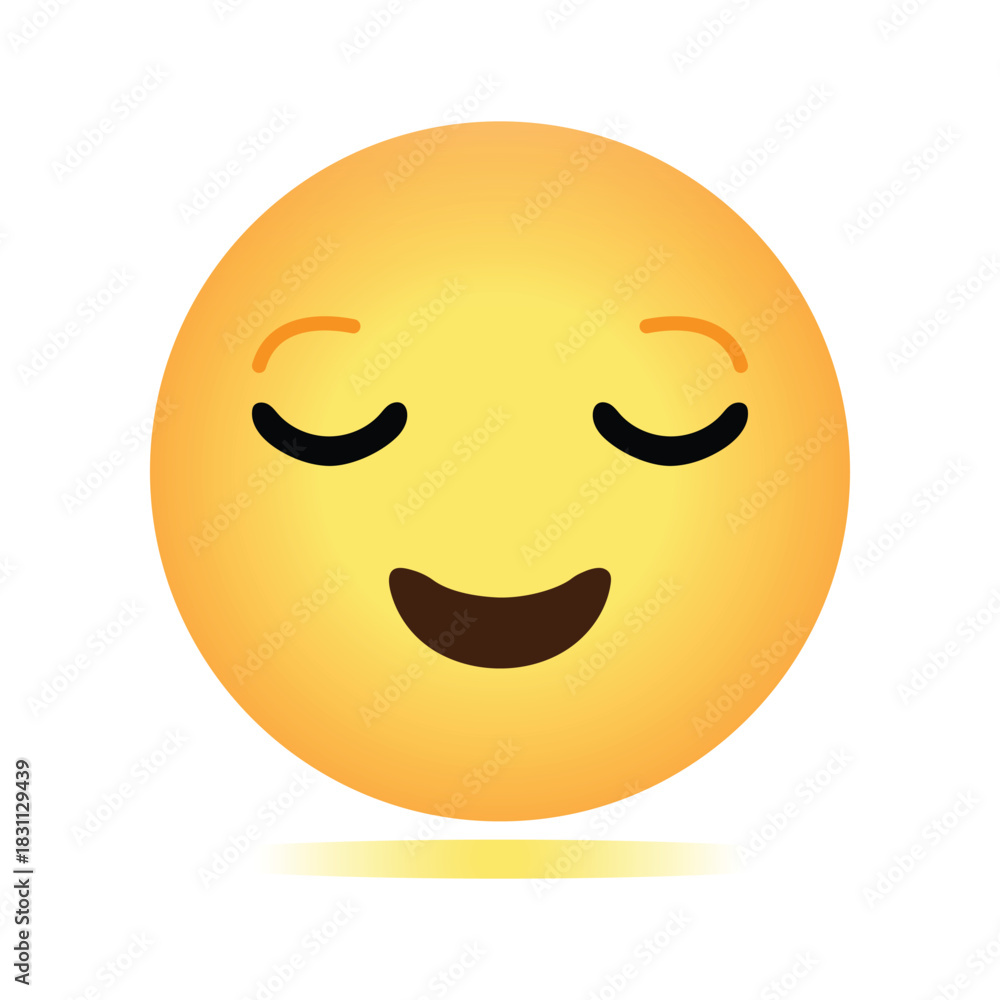 Fototapeta premium 3d Smiling Face with Closed Eyes Emoji .Smiling face emoticon.