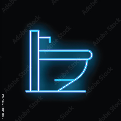 Glowing neon line toilet bowl icon isolated on black background vector illustration