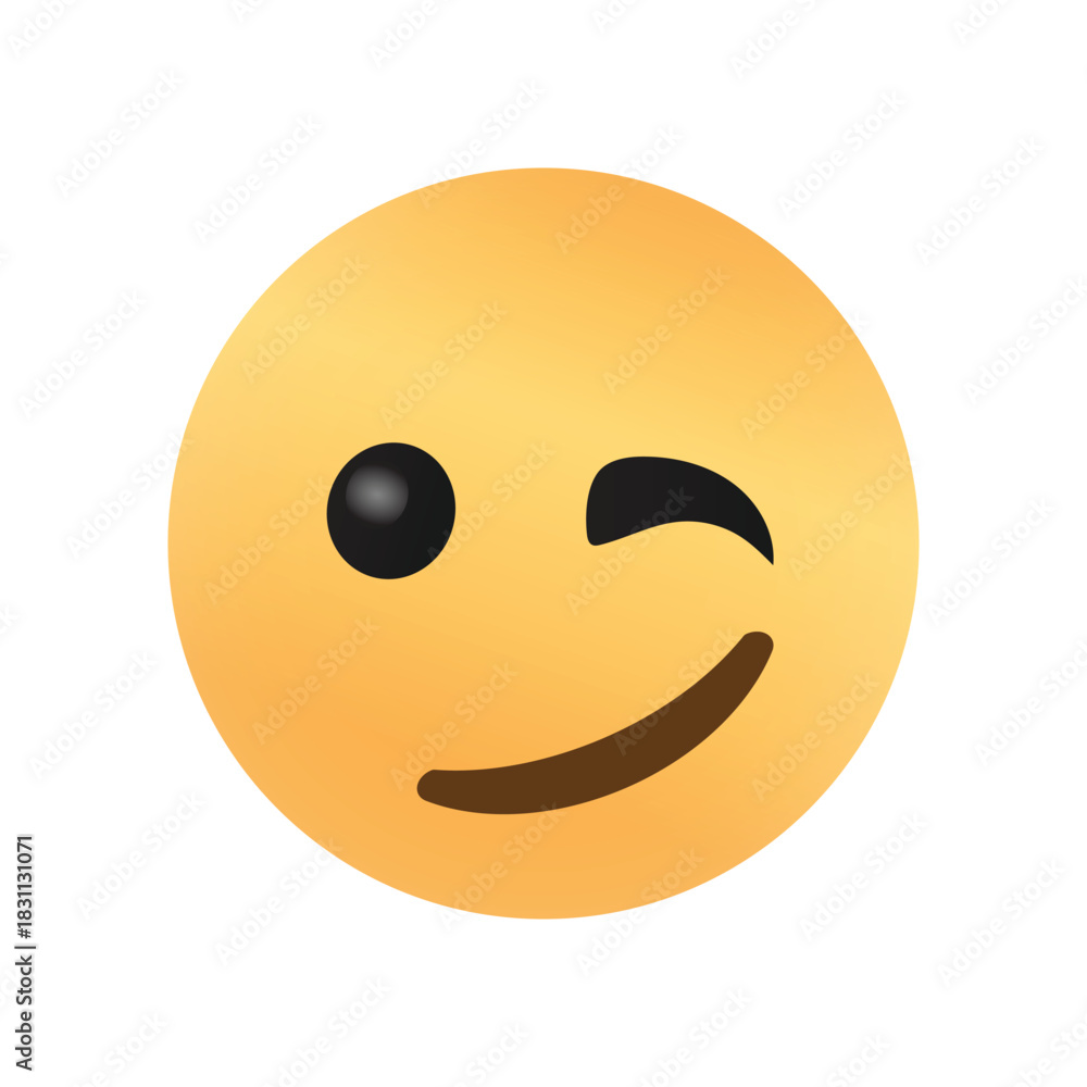 Fototapeta premium Playful Winking Face Emoji Icon . Winking face emoticon.